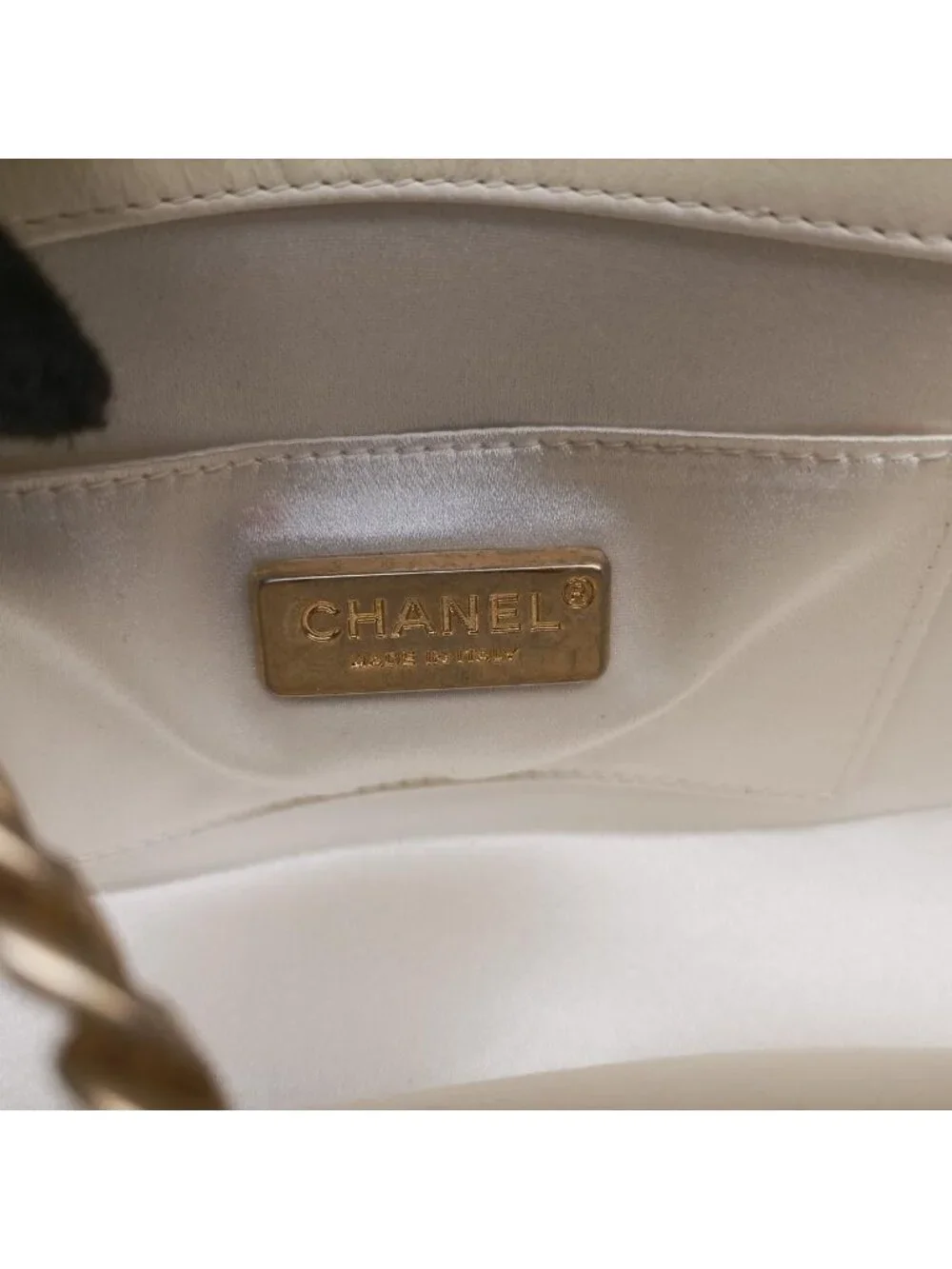 Chanel Quilted Bijou Large Golden Ball Wristlet Clutch White Lambskin